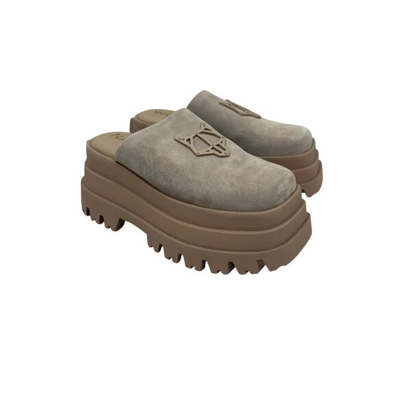 Naked Wolfe Shoes - Naked Wolfe December Suede Leather Platform Mules Slides Shoes Womens 10 Euro 40
